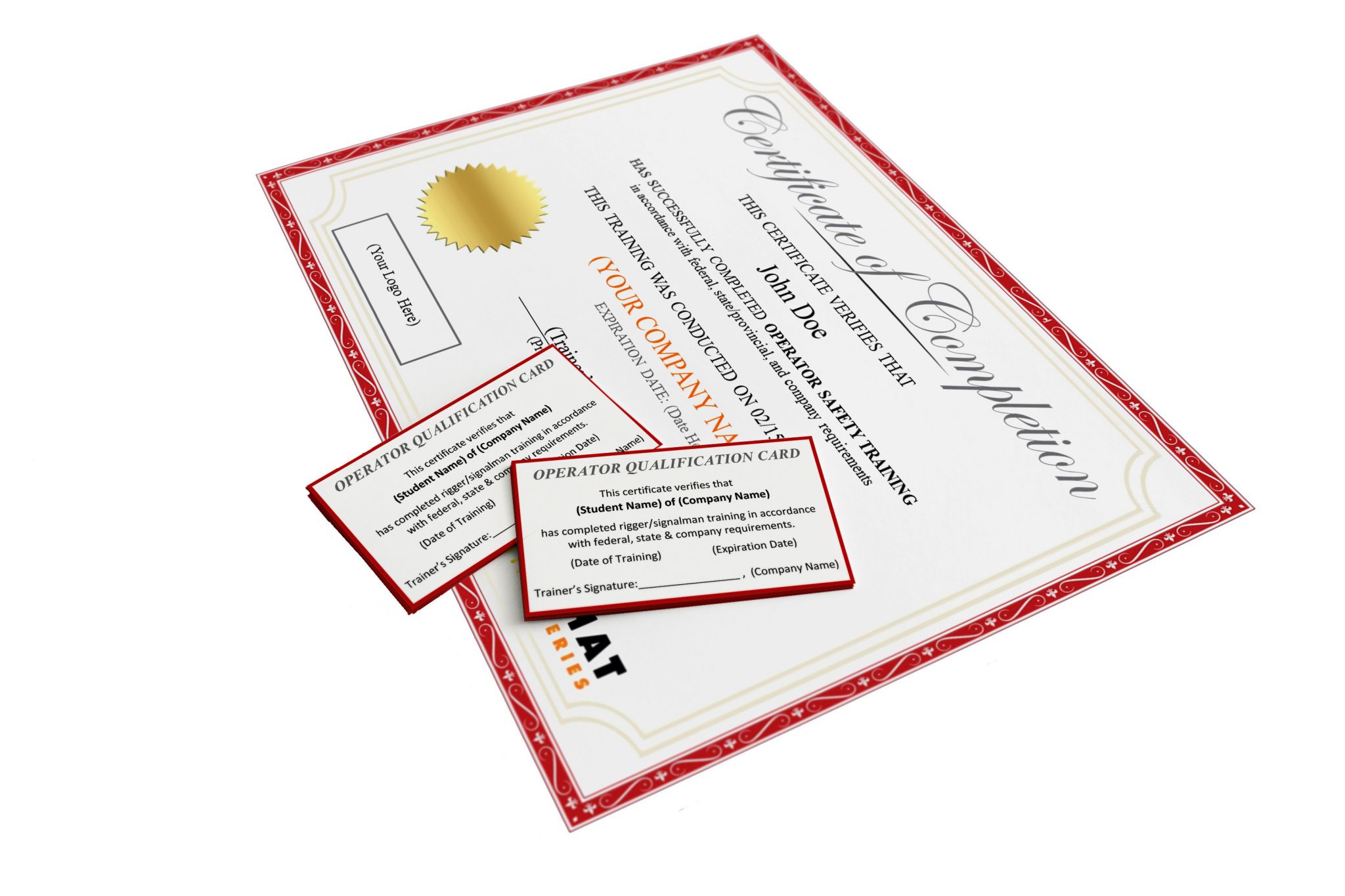 forklift certification wallet card template